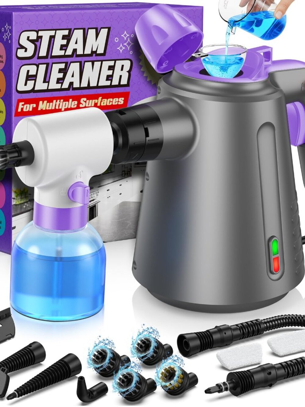 NEW Steam Cleaner for Home Pressurized Handheld Steamer Cleaning Upholstery Bed